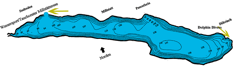 Tiefen für Taucher Millstaetter See